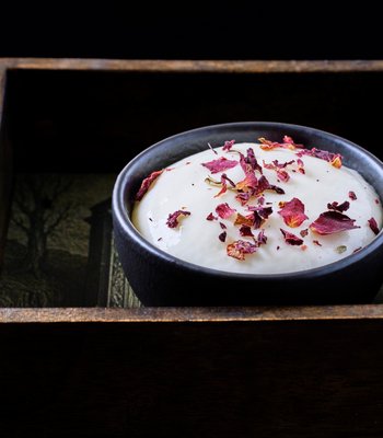 Dantes� Inferno menu - I. �LIMBO� Almond milk / Prawn / Rose / Raspberry / Lilac